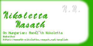 nikoletta masath business card